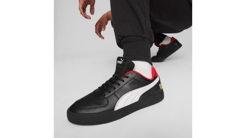 Tenis puma ferrari negro con fashion rojo