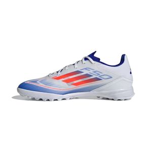 TENIS ADIDAS F50 CLUB TF CLOUD WHITE/SOLAR RED/ LUCID BLUE CABALLERO - BLANCO