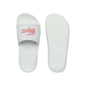 SANDALIA LACOSTE CROCO SLIDE WHT/LT PNK DAMA - BLANCO