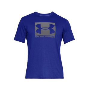 PLAYERA UNDER ARMOUR UA ABC CAMO BOXED LOGO SS TECH BLUE  WHITE CABALLERO - AZUL