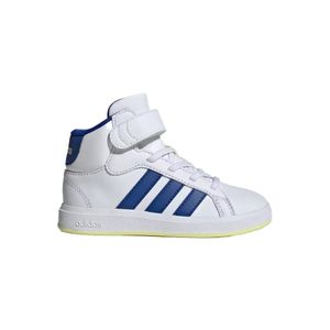 TENIS ADIDAS GRAND COURT MID K BCO-AZL-VRD NINOS - BLANCO