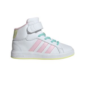 TENIS ADIDAS GRAND COURT MID K BCO-RSA-BCO NINOS - BLANCO
