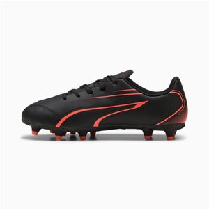 TENIS PUMA VITORIA FG/AG JR PUMA BLACK-GLOWING RED NINOS - NEGRO