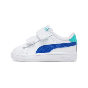 TENIS PUMA PUMA SMASH 3.0 L V INF PUMA WHITE-VIVID BLUE-AQUATIC NINOS - BLANCO